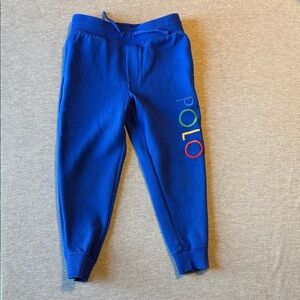Polo by Ralph Lauren Kids Joggers in Blue with Multicolor Logo